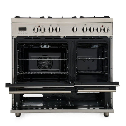 Delonghi DT906/220/RDF Professional 36 Inch Stainless Steel Gas range with 5 Burner and 2 Ovens Made in Italy 220 v 240 volts 50 hz - 220 - Electronics