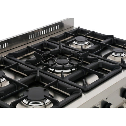 Delonghi DT906/220/RDF Professional 36 Inch Stainless Steel Gas range with 5 Burner and 2 Ovens Made in Italy 220 v 240 volts 50 hz - 220 - Electronics