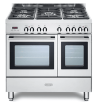 Delonghi DT906/220/RDF Professional 36 Inch Stainless Steel Gas range with 5 Burner and 2 Ovens Made in Italy 220 v 240 volts 50 hz - 220 - Electronics