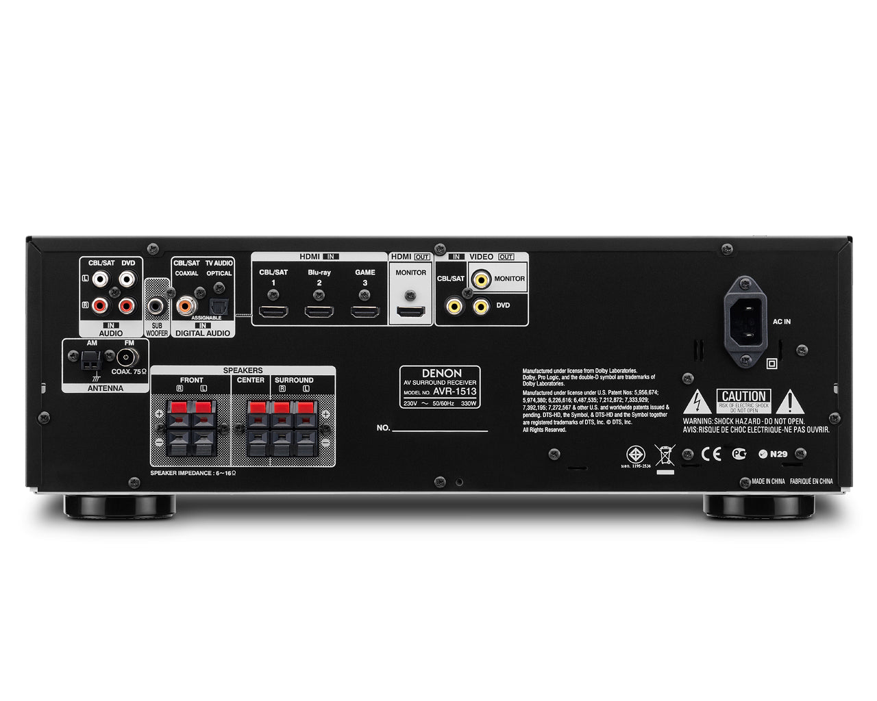 DENON AVレシーバー denon-avr-1513-220-volt-av-