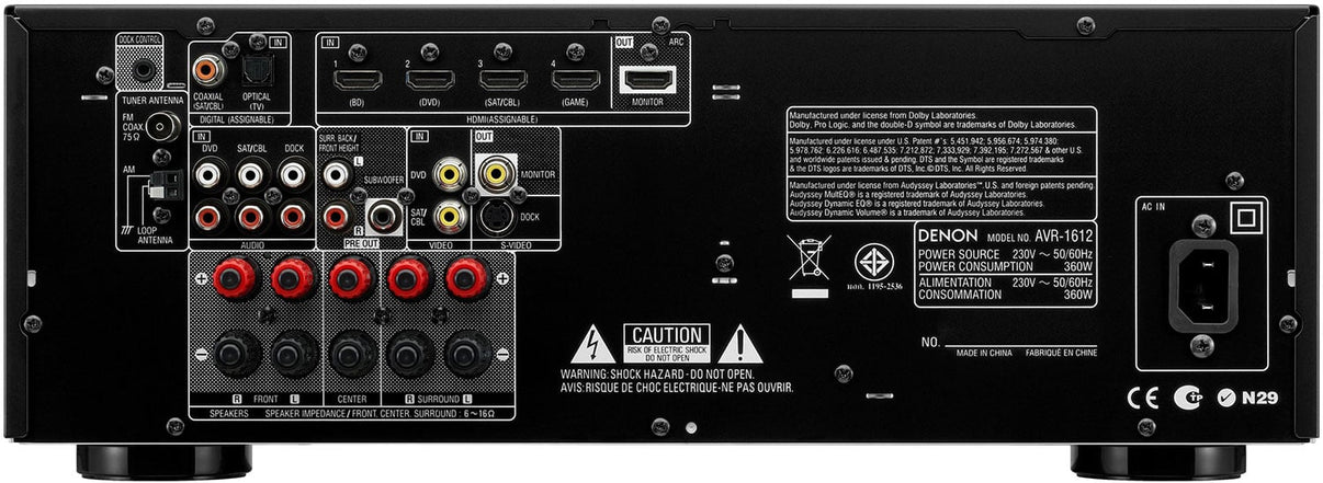 Denon AVR - 1612 Home Theater Receiver 220 - 240 volts - 220v volt electronics
