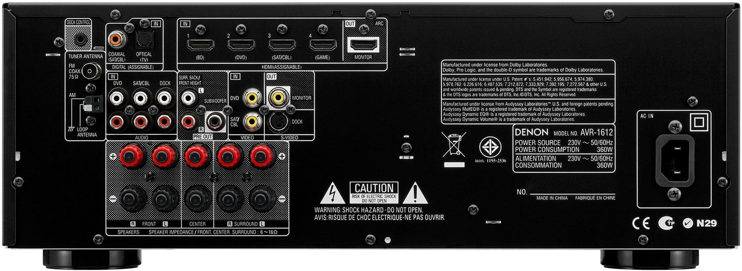 Denon AVR - 1612 Home Theater Receiver 220 - 240 volts - 220v volt electronics