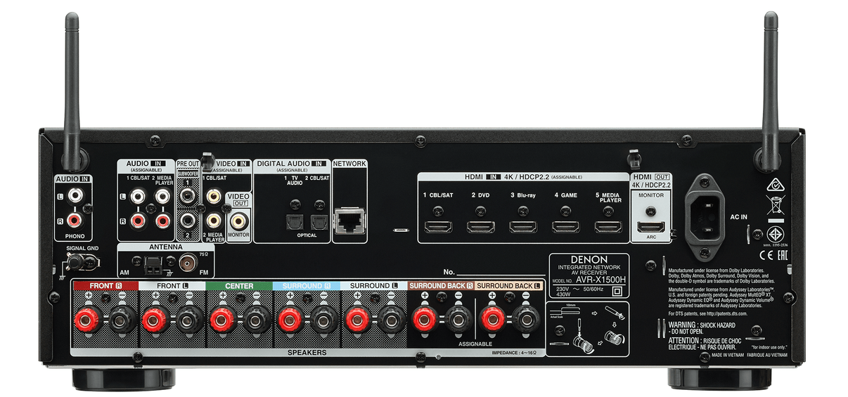 Denon AVR - X1500H 220 volts Receiver Amplifier 220v 240 volt 50 hz - 220 - Electronics