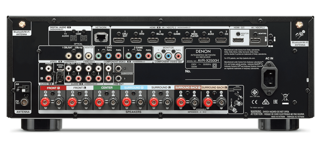 Denon AVR - X2500H 220 volts Receiver Amplifier 220v 240 volt 50 hz - 220 - Electronics