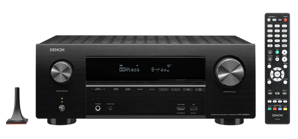 Denon AVR - X2600 220 volt 7.2 Channel 4K Ultra HD AV Receiver with 3D Audio and HEOS Built - In 220v 240 volts 50 hz / 60 hz - 220 - Electronics