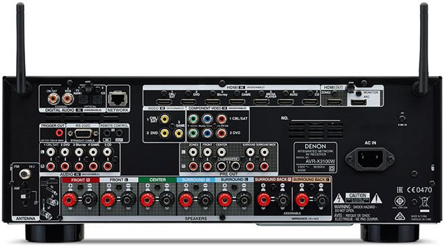 Denon AVR - X3100W 220 / 240 Volts AV Receiver Amplifier 7.2 CH 4K Bluetooh wifi airplay - 220v volt electronics