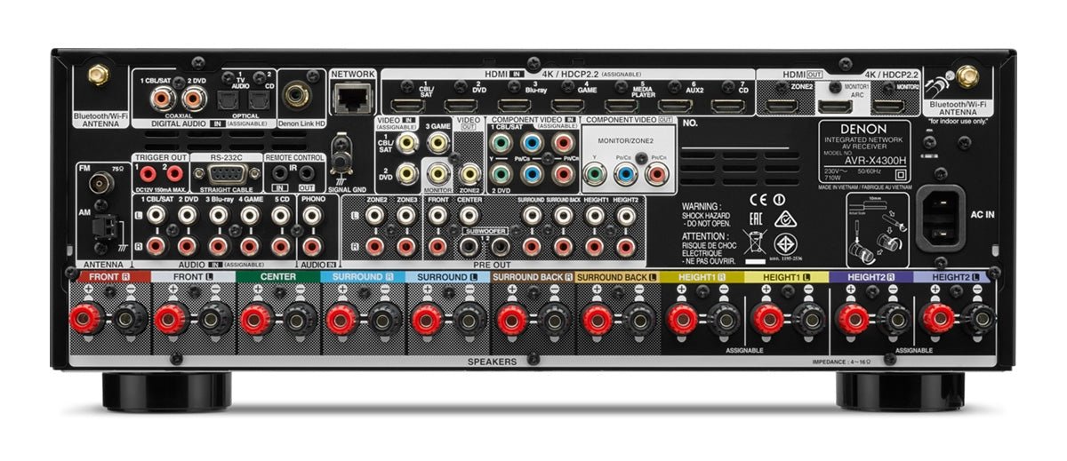 Denon AVR - X4300H Audio Video Receiver for 220/240 Volts - 220 - Electronics
