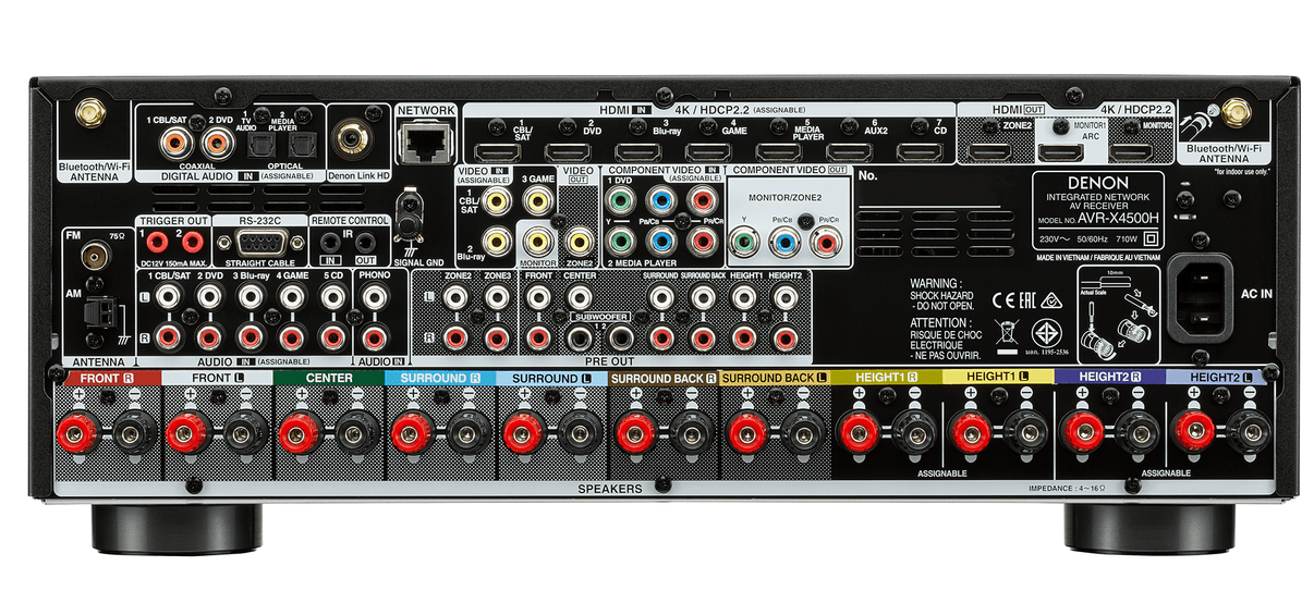 Denon AVR - X4500H 220 volts Receiver Amplifier 220v 240 volt 50 hz 9.2 Channel - 220 - Electronics