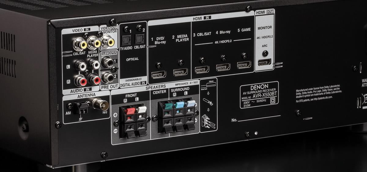 Denon AVR-X550 220 volt 5.2 channel Bluetooth av receiver 220v 240 Denon AVR-X550 220 volt 5.2 channel Bluetooth av receiver 220v 240