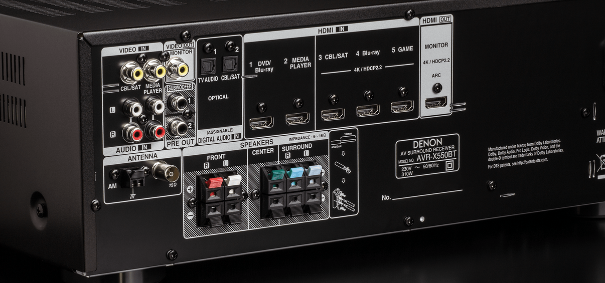 Denon AVR-X550 220 volt 5.2 channel Bluetooth av receiver 220v 240 Denon AVR-X550 220 volt 5.2 channel Bluetooth av receiver 220v 240