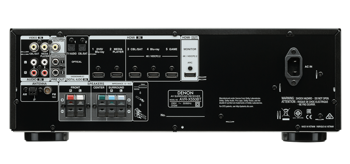 Denon AVR-X550 220 volt 5.2 channel Bluetooth av receiver 220v 240 Denon AVR-X550 220 volt 5.2 channel Bluetooth av receiver 220v 240