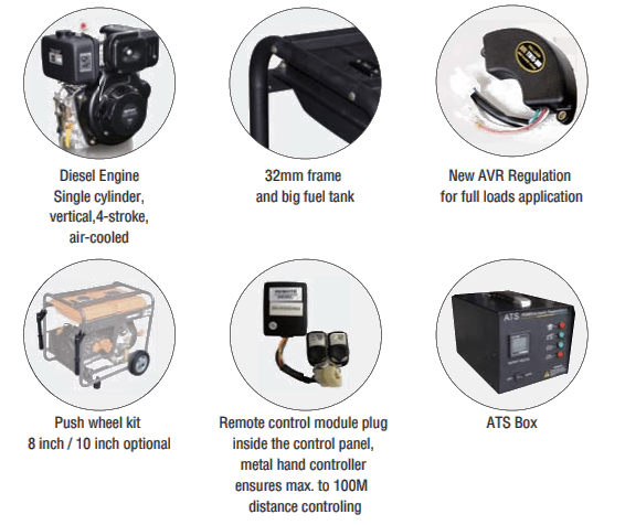 DG8500LE 220v 240 volts 50 hz Diesel Generator - 220 - Electronics