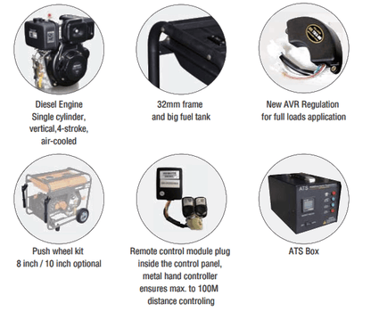 DG8500LE 220v 240 volts 50 hz Diesel Generator - 220 - Electronics