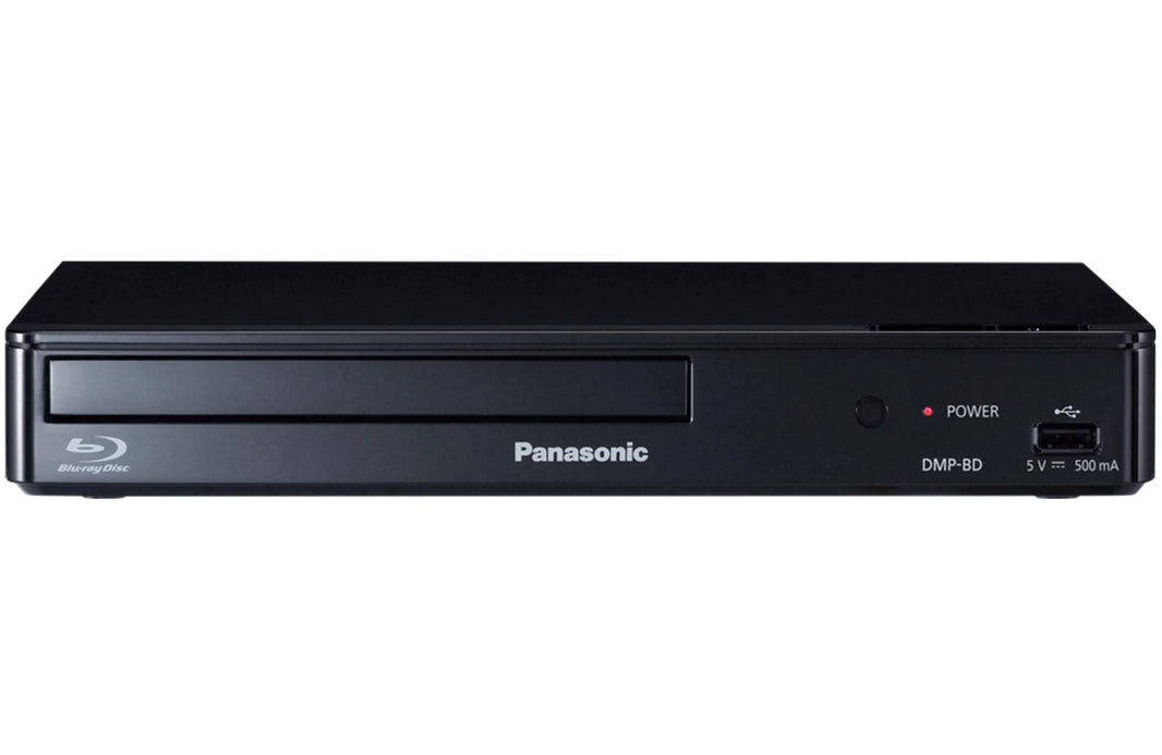 Black Panasonic Blu-ray player on a white background