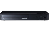 Black Panasonic Blu-ray player on a white background