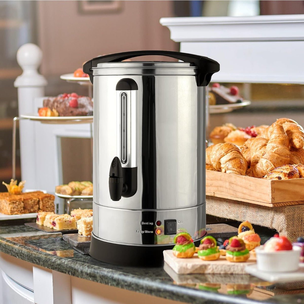 Dynastar 220 volts Coffee Urn 100 cup with Coffee brewer stainless steel permanent filter 220v 240 volts - 220 - Electronics