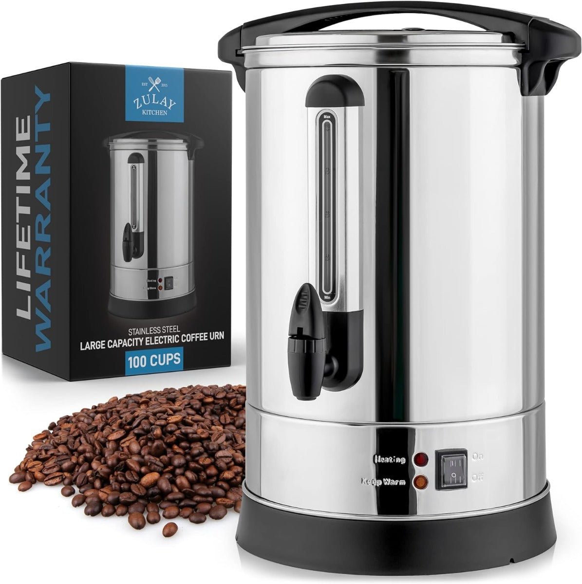 Dynastar 220 volts Coffee Urn 100 cup with Coffee brewer stainless steel permanent filter 220v 240 volts - 220 - Electronics
