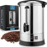 Dynastar 220 volts Coffee Urn 100 cup with Coffee brewer stainless steel permanent filter 220v 240 volts - 220 - Electronics
