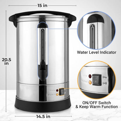 Dynastar 220 volts Coffee Urn 100 cup with Coffee brewer stainless steel permanent filter 220v 240 volts - 220 - Electronics