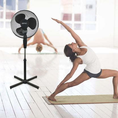 Dynastar 220 volts pedestal fan 16 inch Fan Oscillating Black 220v 240 volts 50 hz ARMOFP40A - 220 - Electronics