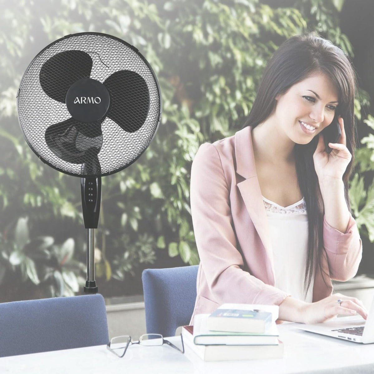 Dynastar 220 volts pedestal fan 16 inch Fan Oscillating Black 220v 240 volts 50 hz ARMOFP40A - 220 - Electronics