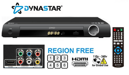 Dynastar HDMI 1080p Region Free DVD Player - 220v volt electronics