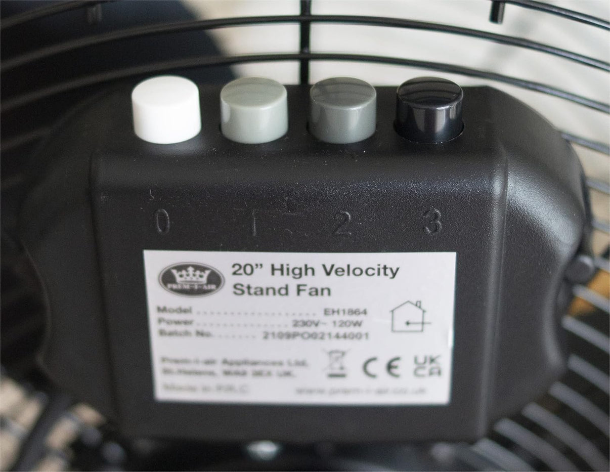 Dynastar Heavy Duty 20 inch 220 volt Fan powerful with height and speed adjustment PremIairEH1864 Fan 220v 240 volt - 220 - Electronics