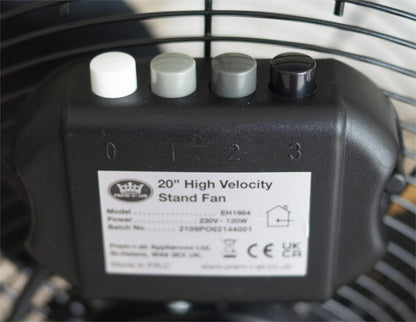 Dynastar Heavy Duty 20 inch 220 volt Fan powerful with height and speed adjustment PremIairEH1864 Fan 220v 240 volt - 220 - Electronics