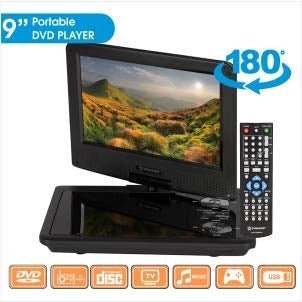 Dynastar Region Free Portable DVD Player 9" Screen with 5 Hour Battery with headrest Mount case 110 220v 240 volts - 220 - Electronics