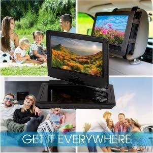 Dynastar Region Free Portable DVD Player 9" Screen with 5 Hour Battery with headrest Mount case 110 220v 240 volts - 220 - Electronics