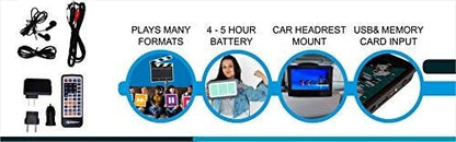Dynastar Region Free Portable DVD Player 9" Screen with 5 Hour Battery with headrest Mount case 110 220v 240 volts - 220 - Electronics