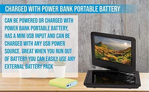 Dynastar Region Free Portable DVD Player 9" Screen with 5 Hour Battery with headrest Mount case 110 220v 240 volts - 220 - Electronics