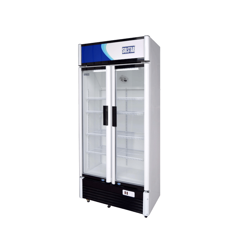 Dynastar VC6500AWHVSS Two door 220 volt commercial refrigerator glass door fridge 508 liter Vertical Cooler 220v 240 volts 50 hz - 220 - Electronics