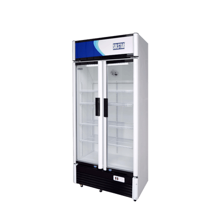 Dynastar VC6500AWHVSS Two door 220 volt commercial refrigerator glass door fridge 508 liter Vertical Cooler 220v 240 volts 50 hz - 220 - Electronics