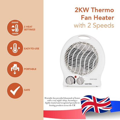 Dynastar Warm 220 volt fan heater 2 heat settings overheat protection 2000 watts 220v 240 volts WL44002 - 220 - Electronics