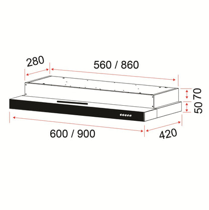Ef Elba EFCH - 9202HM - SS 220 volts Range Hood 220v 240 volt Cooker Hood Fan - 220 - Electronics