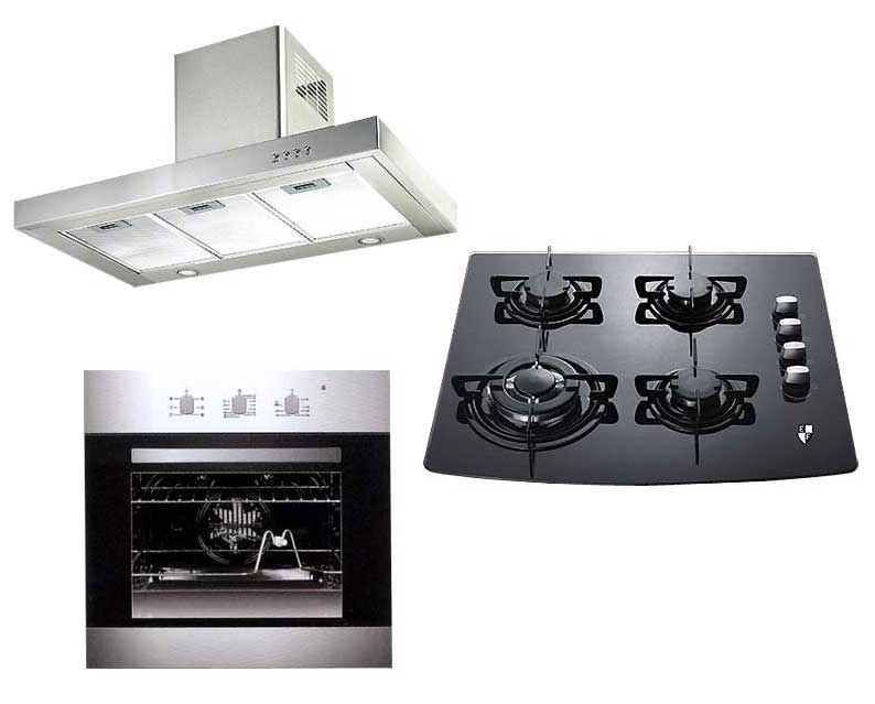 EF Elba Professional Gas Cooktop, Built in Oven & Range Hood Combo Package for 220 Volts - 220 - Electronics