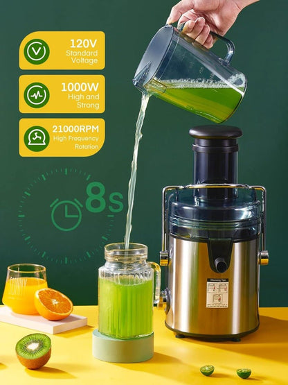 Fohere 220 volt Juice Extractor juicer for Fruit & Vegetables Centrifugal Juice Maker 800 Watts with 2 Speed Settings Wide Feeding Chute 220v 240 volts GS332220v - 220 - Electronics