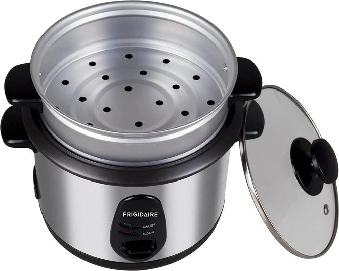 Frigidaire 3 cup 220 volts small personal rice cooker FD9006 0.6 liter Stainless Steel Rice Cooker with Steamer 220v 240 volts 50 hz - 220 - Electronics