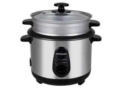 Frigidaire 3 cup 220 volts small personal rice cooker FD9006 0.6 liter Stainless Steel Rice Cooker with Steamer 220v 240 volts 50 hz - 220 - Electronics