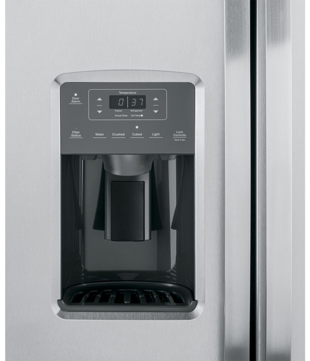 GE GSE25MGYC SS 220 - 240 Volt Side by Side Stainless Steel Refrigerator - 220v volt electronics