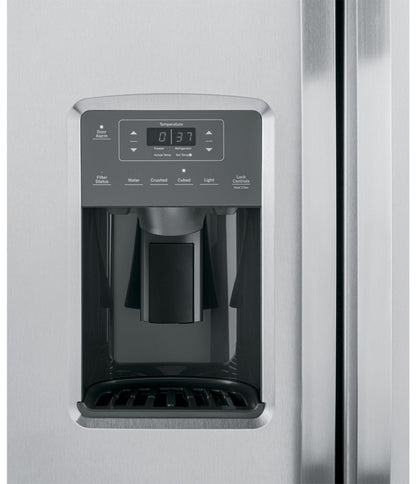 GE GSE25MGYC SS 220 - 240 Volt Side by Side Stainless Steel Refrigerator - 220v volt electronics