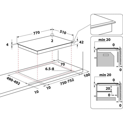 GE / Hotpoint HR724B/220V - H Ceramic electric Cooktop 30" Made in Italy 220 v 240 volts 50 hz - 220 - Electronics