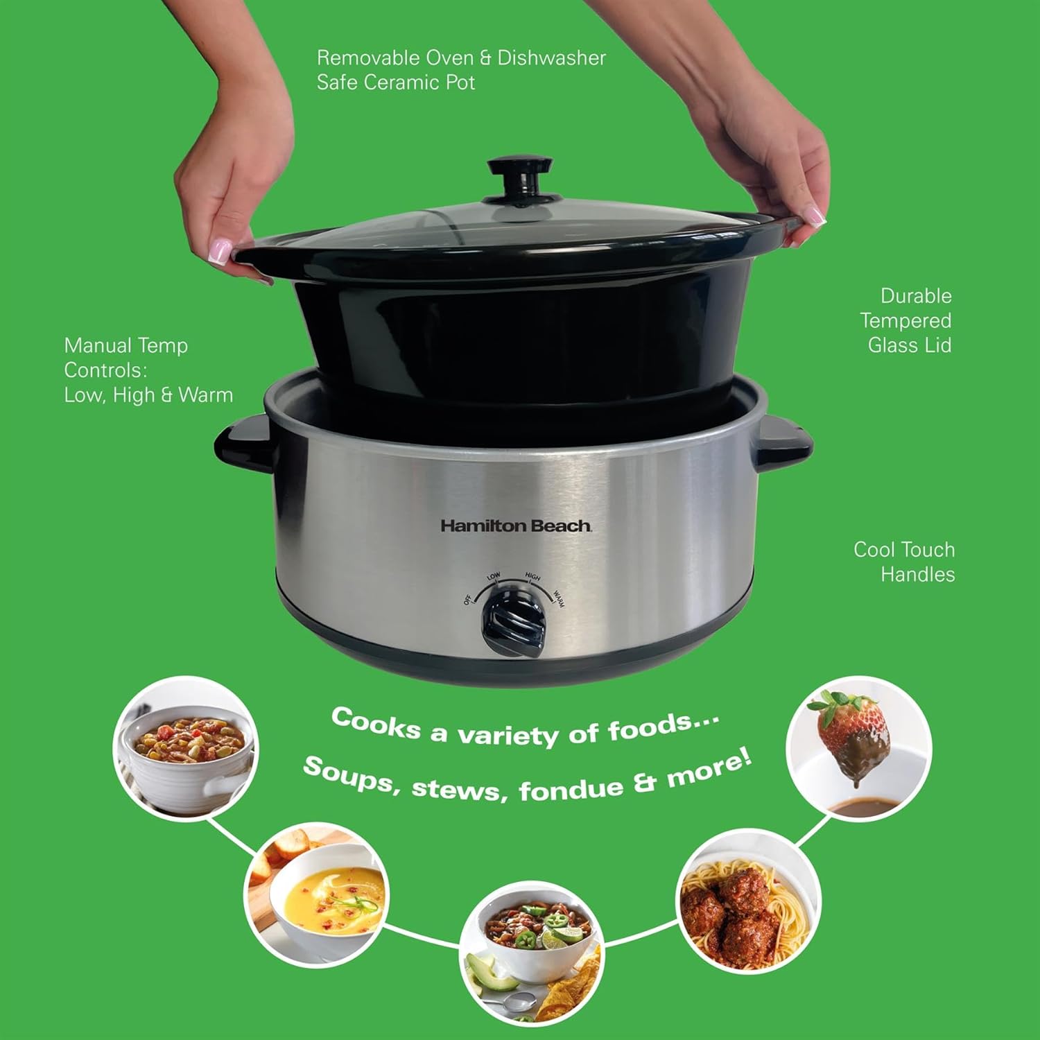 Hamilton Beach 220v slow cooker 6 liter large family size 220v crock pot HBSC070S - 220v volt electronics