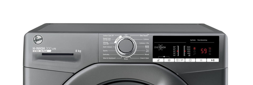 Hoover 220 Volt Washer Silver Graphite 8KG 220v 240 volts H3W58T220v/GGE Washing Machine 220v 240 volts 50 hz - 220 - Electronics