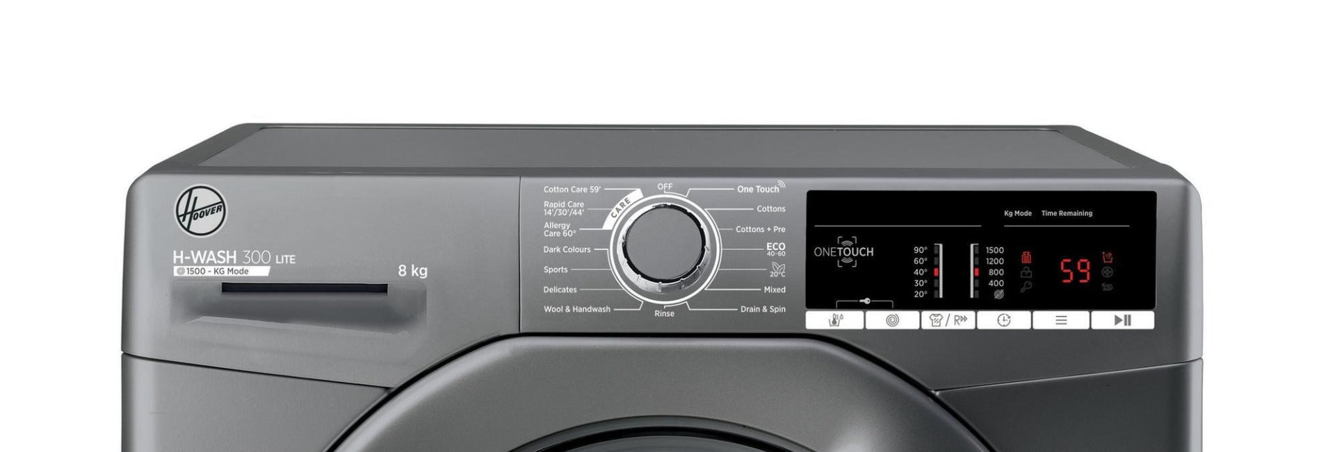 Hoover 220 Volt Washer Silver Graphite 8KG 220v 240 volts H3W58T220v/GGE Washing Machine 220v 240 volts 50 hz - 220 - Electronics