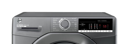 Hoover 220 Volt Washer Silver Graphite 8KG 220v 240 volts H3W58T220v/GGE Washing Machine 220v 240 volts 50 hz - 220 - Electronics