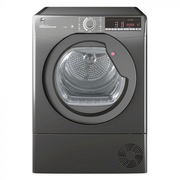Hoover 220 Volt Washer Silver Graphite 8KG H3W58T/220/GGE Washing Machine and Hoover 220 volt Dryer HLEC8TR/220v/GR SET - 220 - Electronics