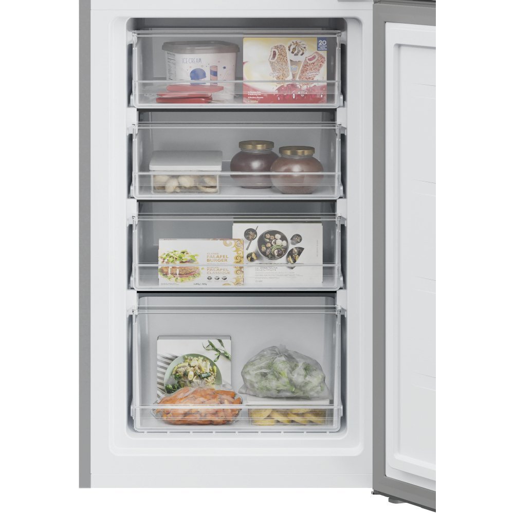 Hoover HVT3CLFCKIHS220v 220 volt bottom freezer refrigerator 252 liter Silver finish Bottom Mount Refrigerator 220v 240 volts 50 hz - 220 - Electronics