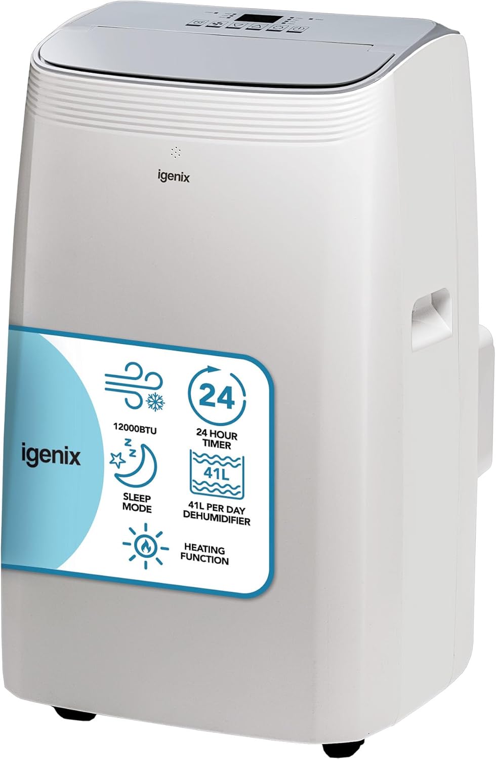 Igenix 220v Portable Air Conditioner 12,000 BTU 4 in 1 Cooling, Heating & Dehumidifier 220 volts 50 hz IGAC03012W220v - 220v volt electronics